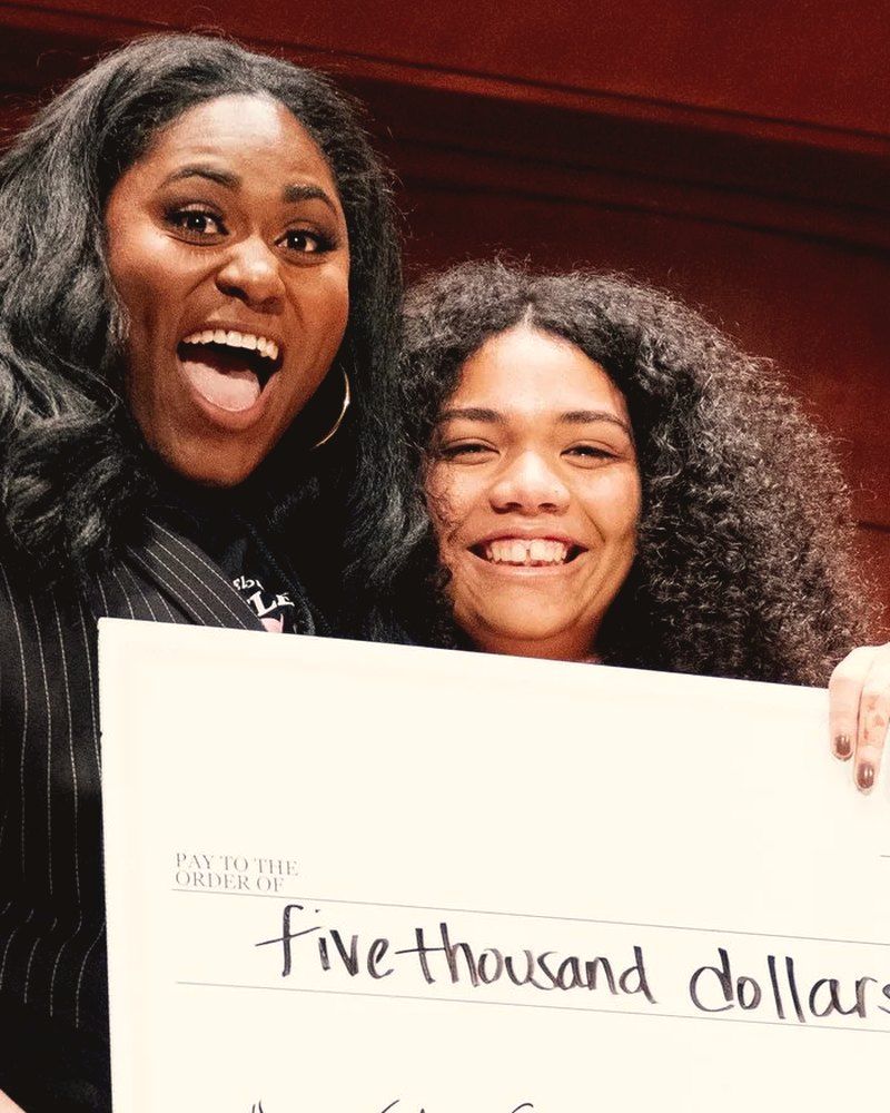 Teagan Johnson with Danielle Brooks on the night of the final.